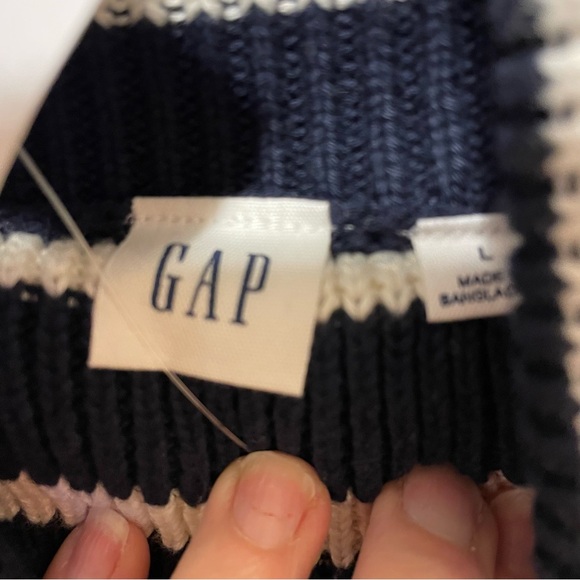 Gap Womens Navy and White Striped Turtleneck Sweater- NWT - Picture 3 of 3
